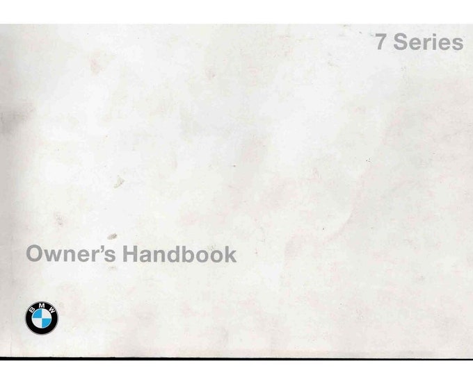 BMW 7 Series E32 730i - 740i - 740il - 750i - 750il 1987-1994 Owners Manual - English