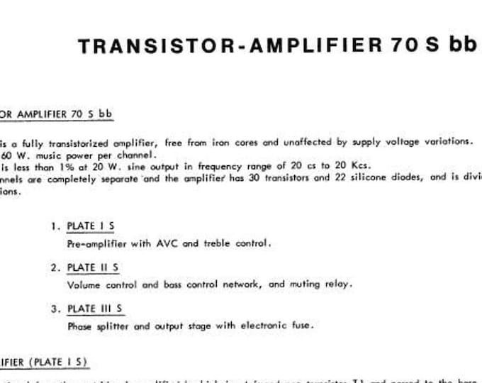 NSM - 70-S-bb - Amplifier - Service Manual - Schematic - User Manual - Instruction Manual - User Guide - English