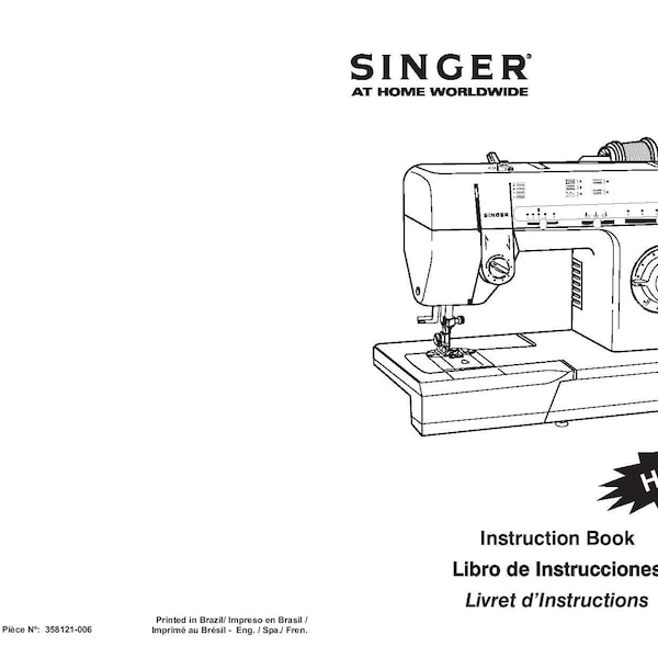 Singer HD110 Sewing Machine - User Manual - Instruction Manual - User Guide - English - French - Spanish