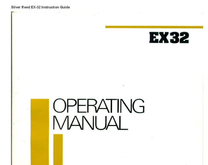 Silver Reed EX32 Typewriter Instruction Manual - User Manual - Complete User Guide
