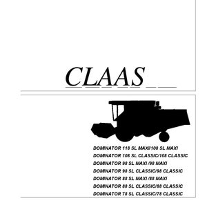 Claas Dominator 118 - 108 - 98 - 88 - 78 1990-1998 Bruksanvisning - Ägarmanual - Engelska