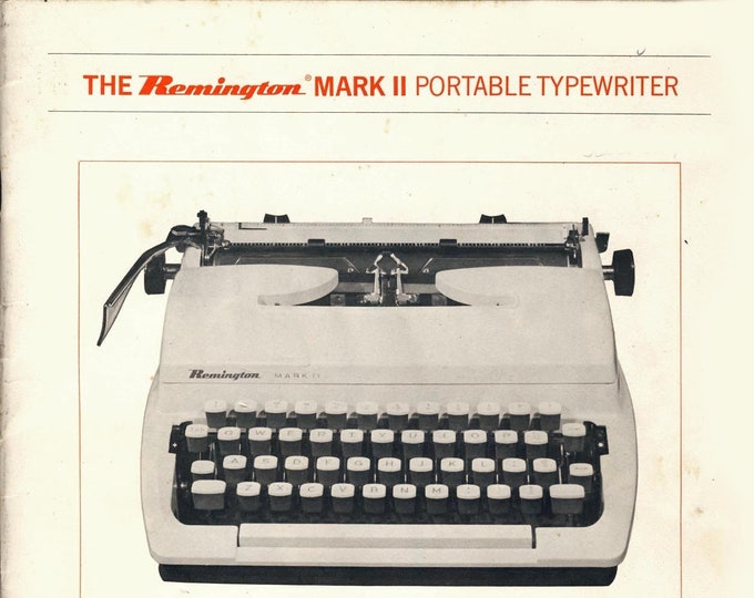 Remington Mark II Typewriter Instruction Manual - User Manual - Complete User Guide