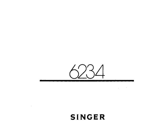 Singer 6234 Sewing Machine Instruction Manual - User Manual - Complete User Guide - English