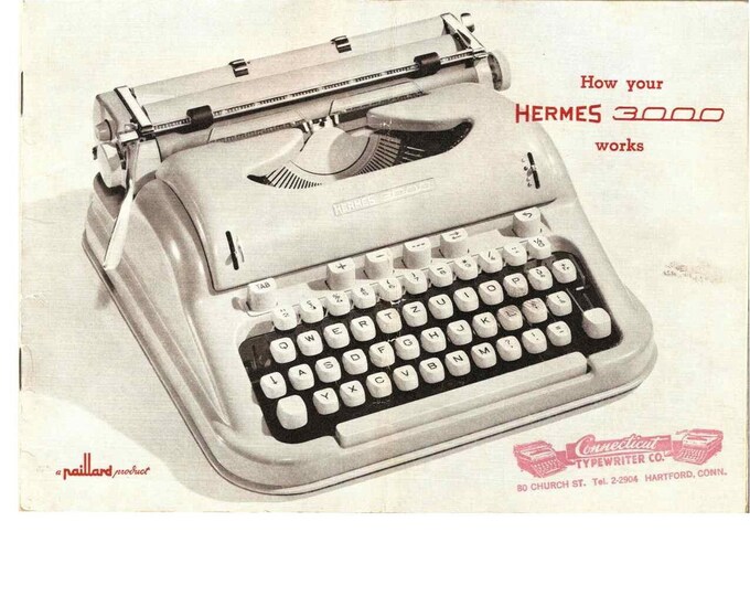 Hermes 3000 Typewriter Instruction Manual - User Manual - Complete User Guide