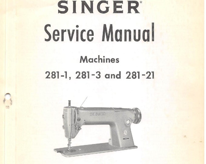 Singer 281-1 - 281-3 - 281-21 Service Manual - English