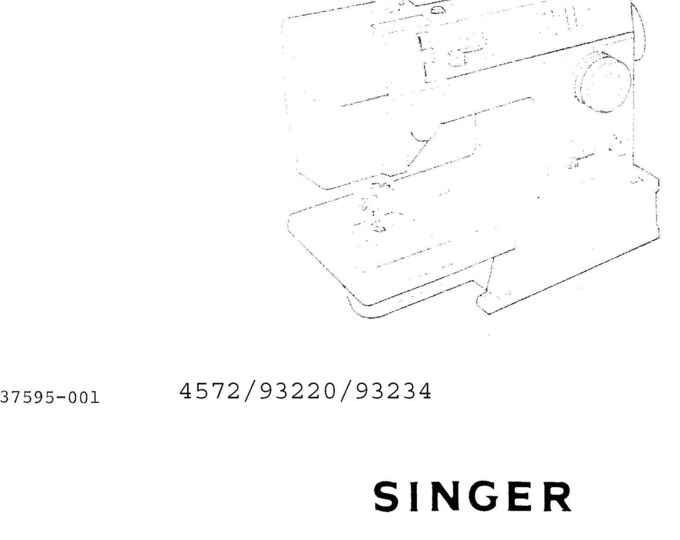 Singer 4572 - 93220 - 93234 Sewing Machine Instruction Manual - User Manual - Complete User Guide - English