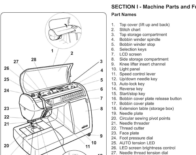 Elna 6600 Sewing Machine Instruction Manual - User Manual - Complete User Guide