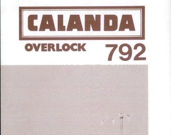 Pfaff CALANDA-OVERLOCK-792 Sewing Machine Instruction Manual - English