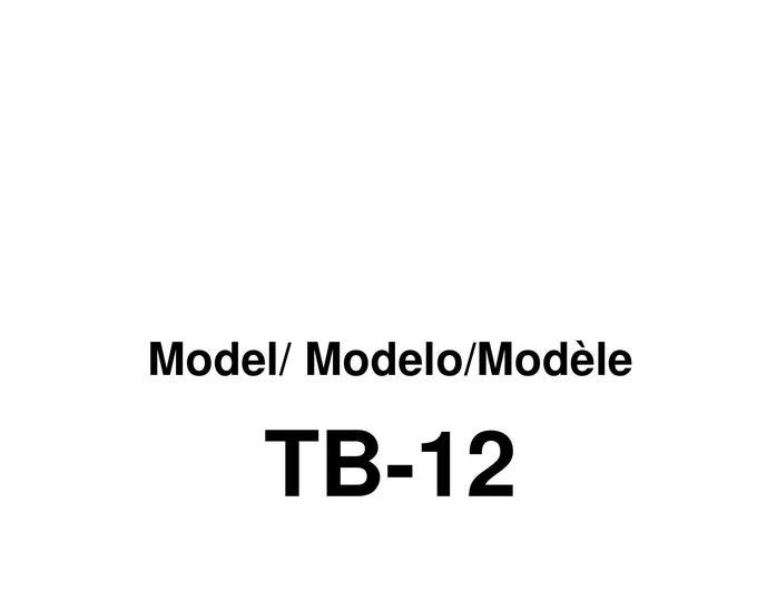 Janome TB-12 Sewing Machine Instruction Manual - User Manual - Complete User Guide
