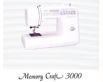 Janome 3000 Memory Craft Sewing Machine Instruction Manual (PDF)