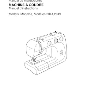 Janome 2041 - 2049 Sewing Machine Instruction Manual - User Manual - Complete User Guide