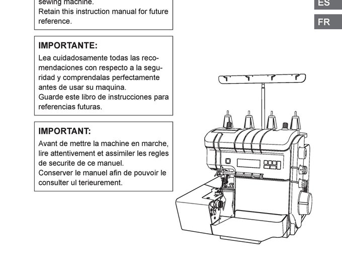 Juki MO3000QVP Sewing Machine Instruction Manual - User Manual - Complete User Guide