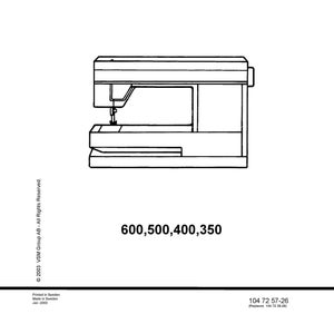 Husqvarna VIKING 350-400-500-600 Sewing Machine Service Manual - English
