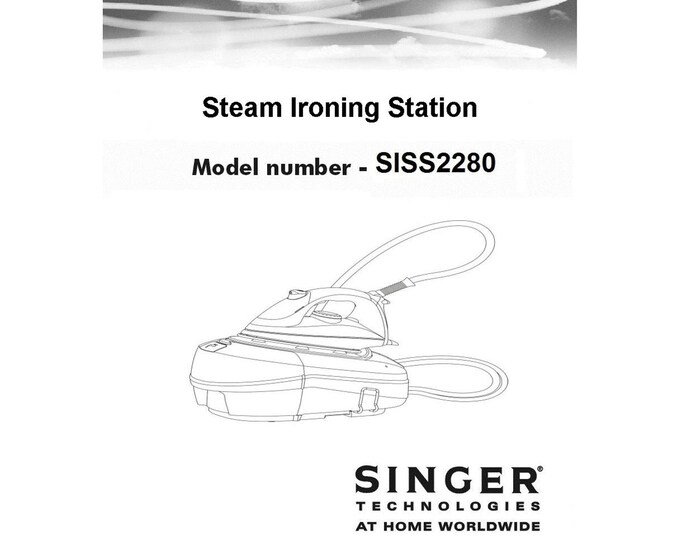 Singer SISS2280 Steam Press Instruction Manual - User Manual - Complete User Guide - English