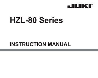 Juki HZL80HP Sewing Machine Instruction Manual - User Manual - Complete User Guide