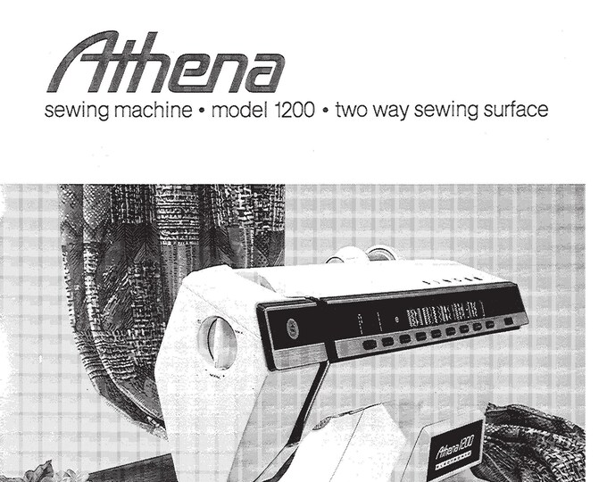 Singer 1200 ATHENA Sewing Machine Instruction Manual - User Manual - Complete User Guide - English
