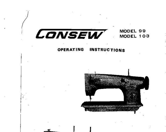 CONSEW 99-103 Sewing Machine Instruction Manual - User Manual - Complete User Guide - English