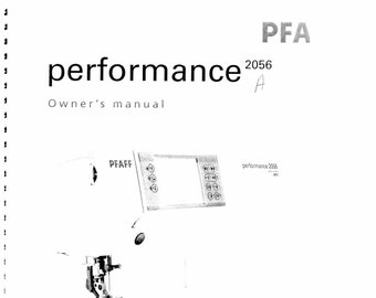 Pfaff 2056 Sewing Machine Instruction Manual - User Manual - Complete User Guide - English