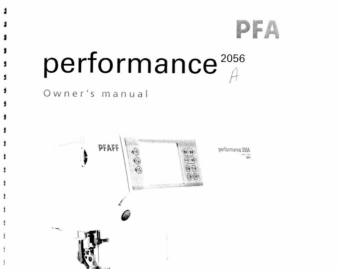 Pfaff 2056 Sewing Machine Instruction Manual - User Manual - Complete User Guide - English
