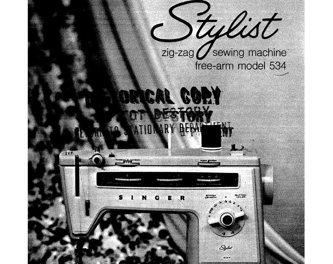 Singer 534 Sewing Machine Instruction Manual - User Manual - Complete User Guide - English