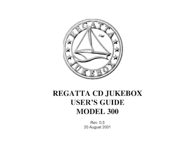 Regatta - Light Wave - Model 300 - Jukebox - Owners Manual - User Manual - Instructions - English