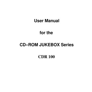 NSM - CDR 100 - Jukebox - User Manual - Instruction Manual - User Guide - English