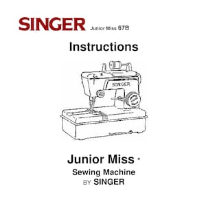 Singer 67B Junior Fräulein Nähmaschine Bedienungsanleitung - Etikettieranleitung - Vollständiges Etikett - Englisch