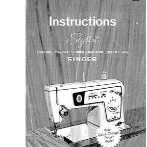 Singer 478 Sewing Machine Instruction Manual - User Manual - Complete User Guide - English