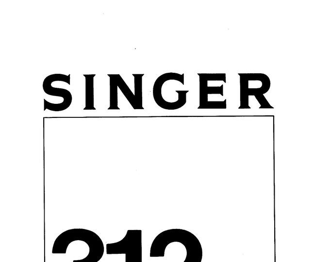 Singer-312U141-Service-Manual- Repair Manual - English