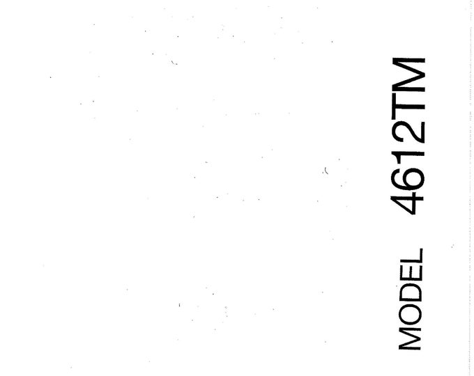 Janome 4612TM Sewing Machine Instruction Manual - User Manual - Complete User Guide