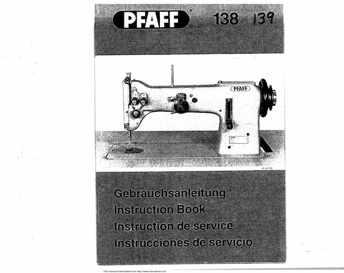 PFAFF-138-139-621-BS Sewing Machine Instruction Manual - User Manual - Complete User Guide - English