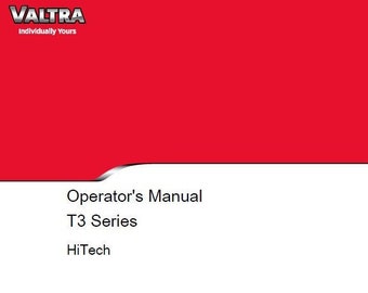 Valtra T3 series HiTech T133 H - T153 H - T173 H - T193 H Tractor Operators Manual - Instructions - English