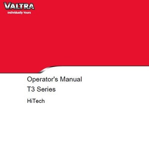Valtra T3 series HiTech T133 H - T153 H - T173 H - T193 H Tractor Operators Manual - Instructions - English