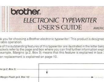 Brother Electronic Typewriter Instruction Manual - User Manual - Complete User Guide