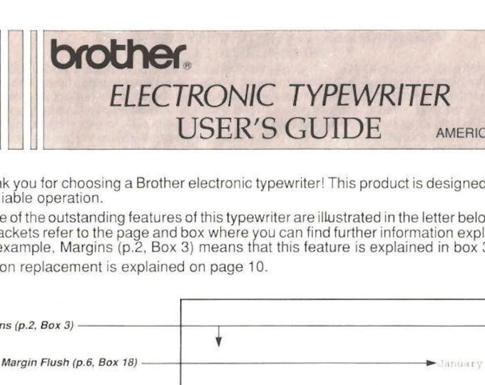 Brother Electronic Typewriter Instruction Manual - User Manual - Complete User Guide