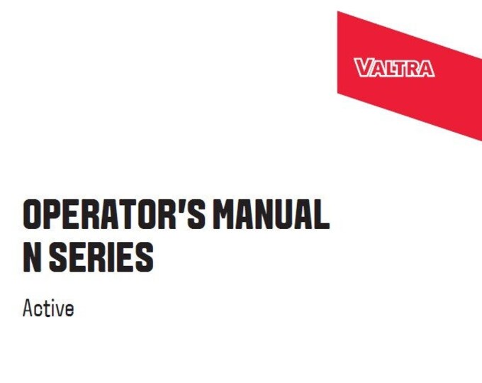 Valtra N series N134 A - N154e A - N174 A - Tractor Operators Manual - Instructions - English