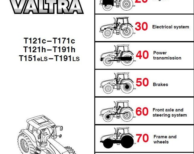 Valtra T121c - T171c - T121h - T191h - T151els - T191ls Service Manual - Workshop Manual - English