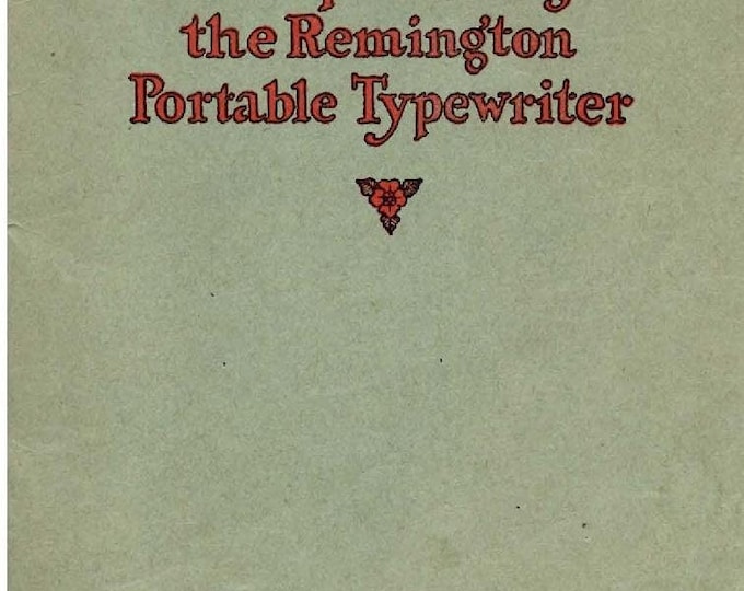Remington portable 1 Typewriter Instruction Manual - User Manual - Complete User Guide