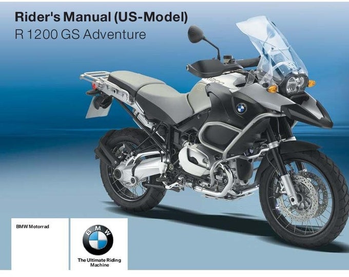 BMW R 1200 GS Adventure Usa Model 2008 Riders Manual - Owners Manual - English