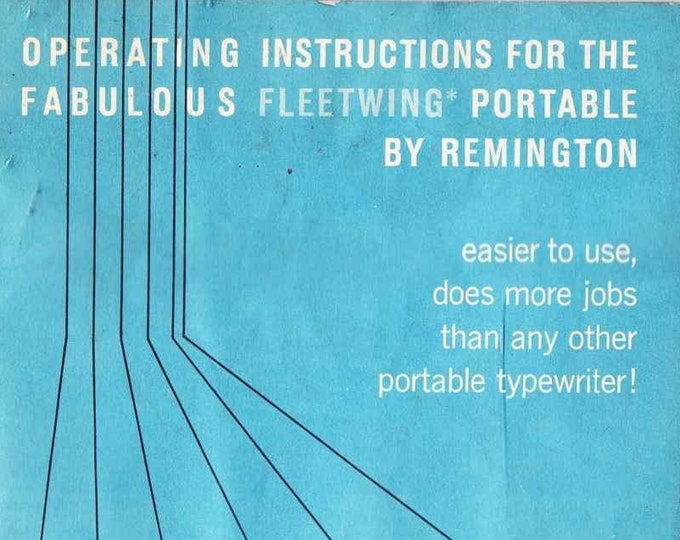 Remington Fleetwing Typewriter Instruction Manual - User Manual - Complete User Guide