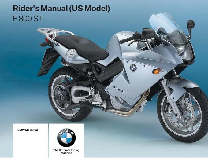 BMW F 800 ST Usa Model 2009 Riders Manual - Owners Manual - English