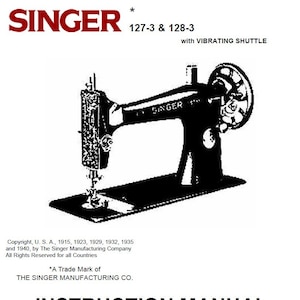 Singer 127 128 127-3 128-3 Nähmaschine Bedienungsanleitung