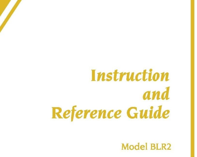 Baby Lock Ellure Plus BLR2 Sewing Machine Instruction Manual - User Manual - Complete User Guide - English