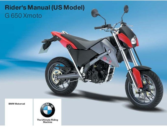 BMW G 650 Xmoto Usa Model 2006 Riders Manual - Owners Manual - English