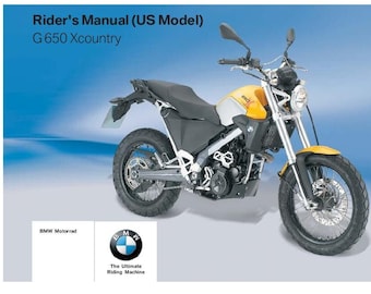 BMW G 650 Xcountry Usa Model 2006 Riders Manual - Owners Manual - English