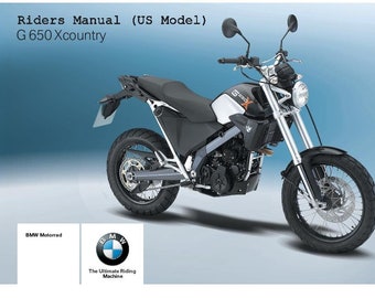BMW G 650 Xcountry Usa Model 2007 Riders Manual - Owners Manual - English