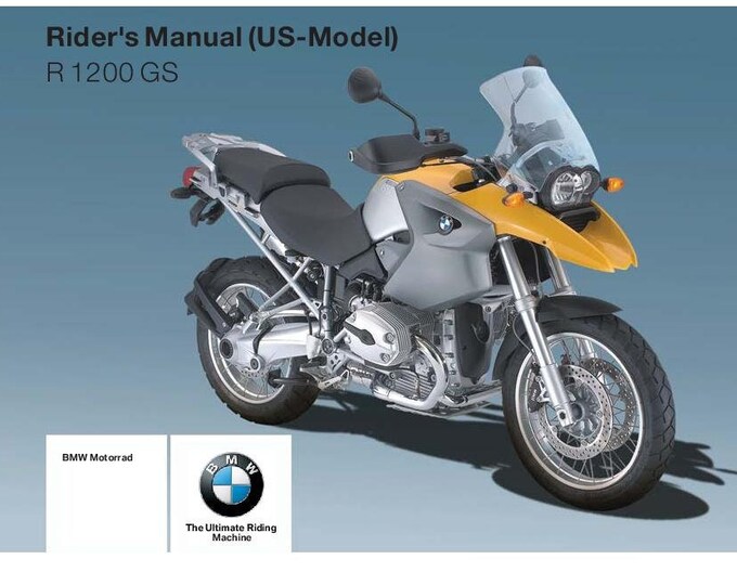 BMW R 1200 GS Usa Model 2008 Riders Manual - Owners Manual - English