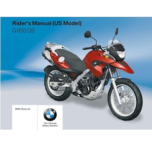 BMW G 650 GS Usa Model 2008 Riders Manual - Owners Manual - English