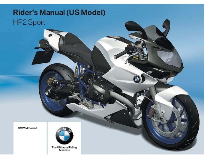 BMW Hp2 Sport Usa Model 2008 Riders Manual - Owners Manual - English