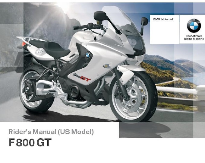 BMW F 800 GT Usa Model 2012 Riders Manual - Owners Manual - English